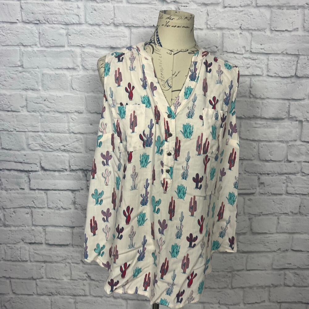 Torrid Cactus Print Tank Blouse - Women's Plus Size 0